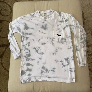 PINK Tie Dyed Oversized Long Sleeve Tee SZ XS